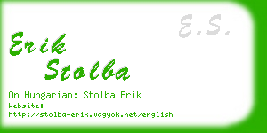 erik stolba business card